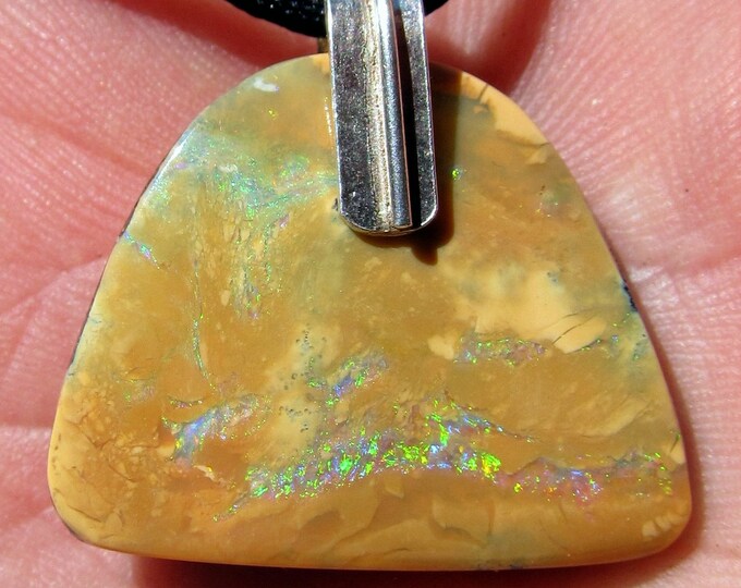 38 Ct. Koroit Boulder Opal Pendant, Necklace - 24 x 29 mm