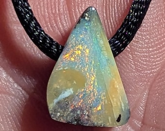 Boulder Opal Pendant, Necklace - Excellent Colors - 11 CT - Australian - Koroit -