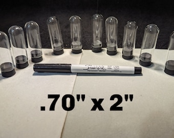 10 Glass Domes - 3/4" x 1 7/8" - With Rubber Stoppers