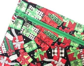Christmas Presents Themed Project Bag for Cross Stitch and other crafts - Various Sizes
