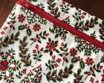 Christmas Holly Themed Project Bag for Cross Stitch and other crafts