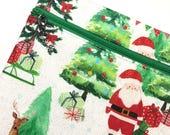 Sparkly Santa Themed Project Bag for Cross Stitch and other crafts - Various Sizes