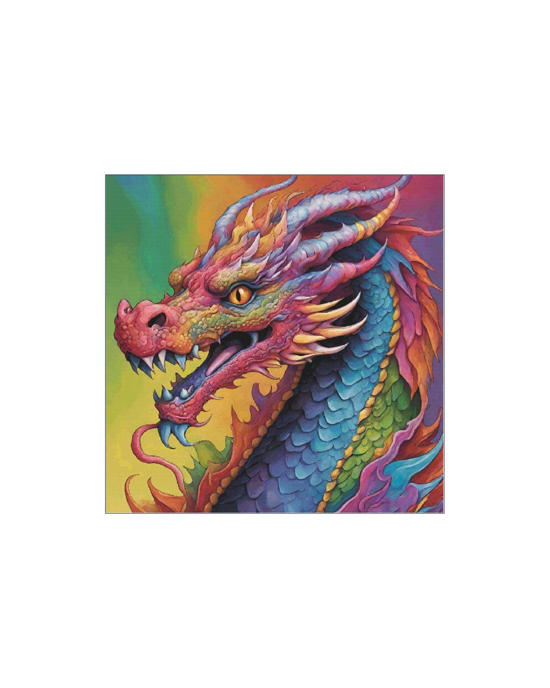 Colourful Dragon PDF Cross Stitch Chart - Pattern Keeper Compatible* - Etsy