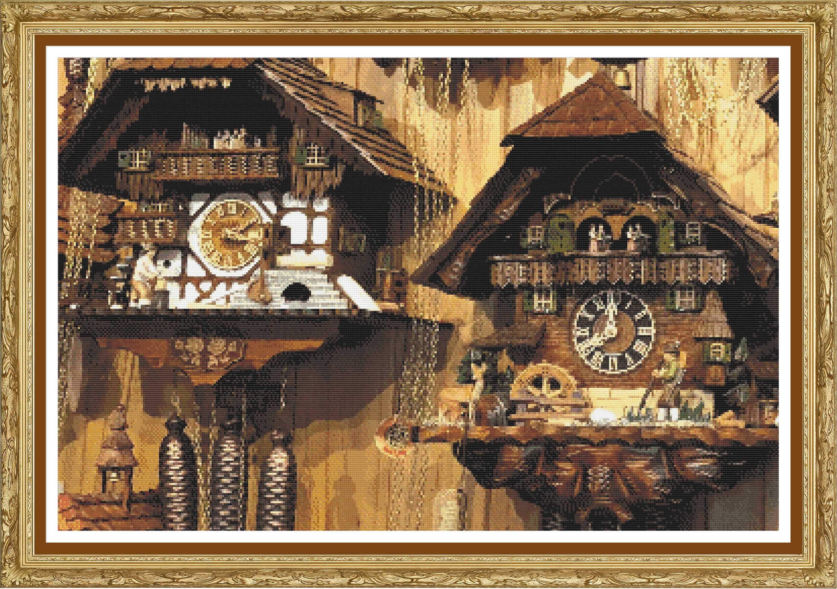 Cuckoo Clock Shop Cross Stitch Pattern: Full Coverage (PDF) - Etsy