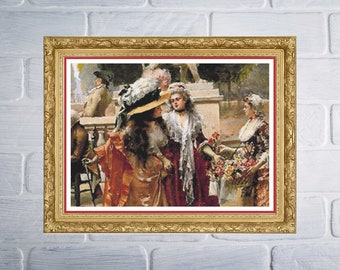 Au Parc - A French inspired Full Coverage  PDF Cross Stitch Chart