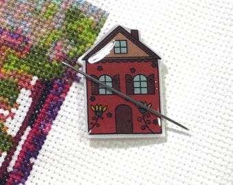 Little House Acrylic Needle Minder for Cross Stitch and Needlework