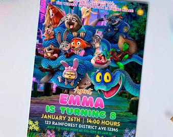 Zootopia Birthday Invitation: Zootropolis Card template (Digital Download) – ZO03