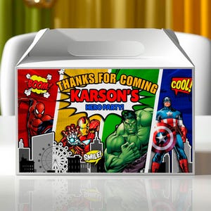 Adhesivo para cajas de Vengadores: Sticker de  Comics (Archivo en Canva) - SH01