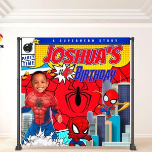 Spider-fotobanner: bewerkbare aangepaste Spiderman-banner (digitale download) – SPD05