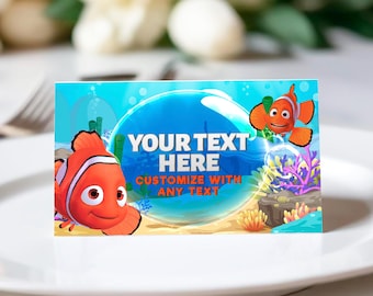 Finding Nemo Birthday Food Card: Editable Ocean Buffet Card for DIY (Digital Download) – FIN01