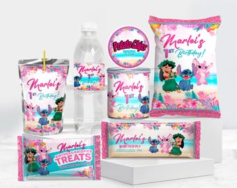 Lilo and Stitch Birthday Party Bundle: DIY Chip Bag, Labels (Digital Download) - LYS01
