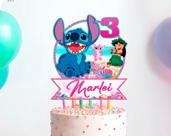 Lilo and Stitch Cake Topper: Editable Party Decor (Digital Download) - LYS01