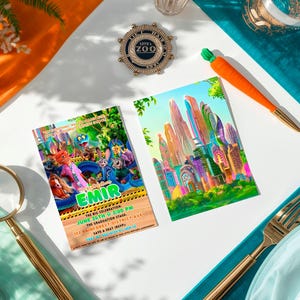 Zootopia Graduation Invitation: Zootropolis Prom Card template (Digital Download) – ZO02 image 1