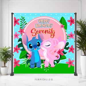 Stitch and Angel Birthday Banner: Editable Stitch Wall Art (Digital Download) – STA04 image 6