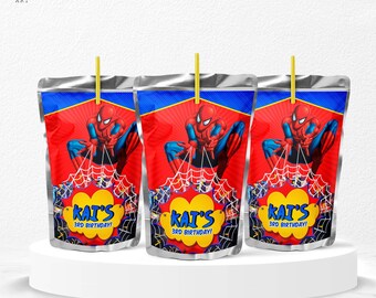 Spider Water Juice Sticker: Spiderman Pouch Decal (Digital Download) – SPD04