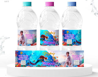 Ariel Birthday Water Bottle Sticker: Little Mermaid Decal (Digital Download) – LMM01