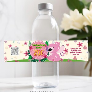 a bottle of water with a label on it