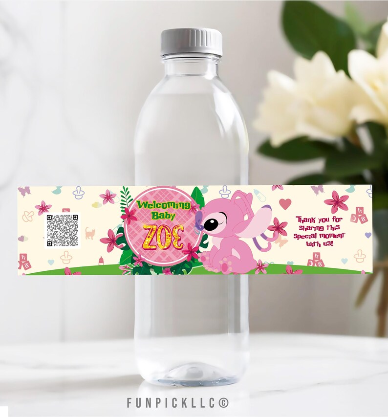 a bottle of water with a label on it