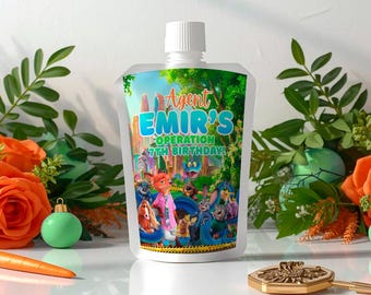 Zootopia Juice Label: Juice Pouch Wrapper, Jungle Favor, (Digital Download) – ZO02