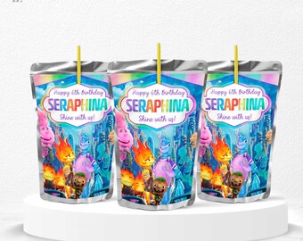 Elemental Juice Bottle Sticker: Fire and Water Decal (Digital Download) – ELE01