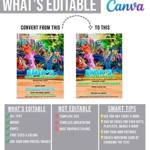 Zootopia Zoo Party Invitation: Zootropolis Card template (Digital Download) – ZO02 Bild 6