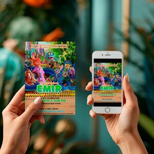 Zootopia Graduation Invitation: Zootropolis Prom Card template (Digital Download) – ZO02 image 4