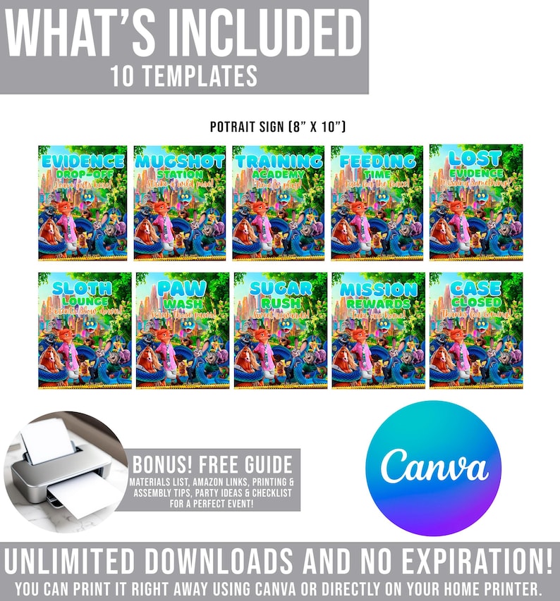 a collection of 10 different images, each with a unique title, arranged in a grid format. The images are related to the "Potrait Sign" and "Canva" topics, and they are presented in a collage format. The image does not contain any text, and the content is not described in detail.