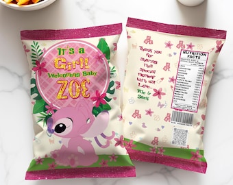 Angel Baby Shower Chips Bag Wrap: Stitch Bag Template (Digital Download) – ANG02