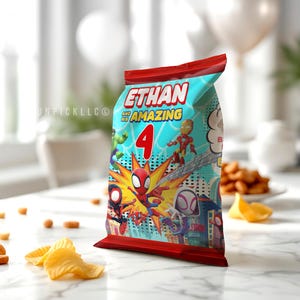 a close up of a bag of chips on a table