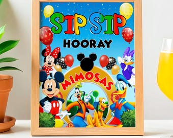 Mickey Mouse Mimosa Poster: Mickey Club house Signage (Digital Download) – MYM06