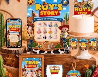 Toy Story Party Bundle: Western Cowboy Birthday Set, Editable Digital Download - TOY05