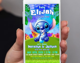 Stitch Baby Shower Evite: Lilo and Stitch Theme (Digital Invitation) - STI05