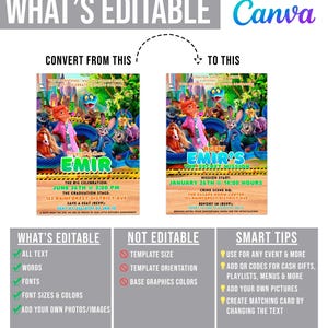Zootopia Graduation Invitation: Zootropolis Prom Card template (Digital Download) – ZO02 image 6