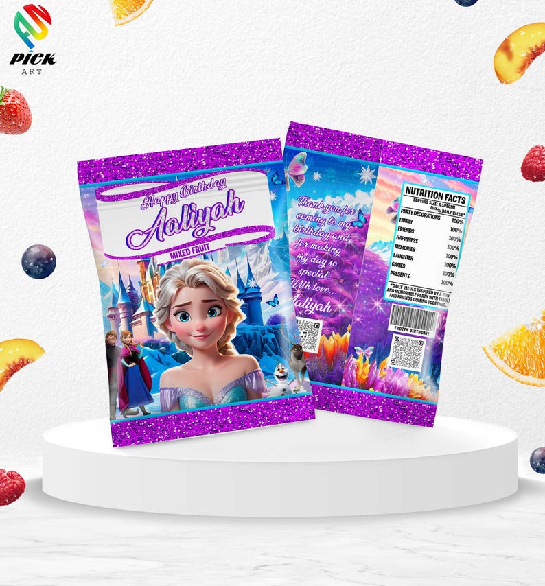 a couple of bags of frozen yogurt sitting on top of a table