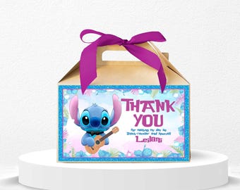 Lilo and Stitch Gable Box Label: DIY Party Favor (Digital File) - STI01
