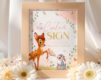 Bambi Birthday Custom Poster: Woodland Custom sign in Canva (Digital Download) – BMB01