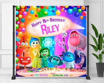 Inside Out 2 Photo Banner: Editable Emotions Custom Banner (Digital Download) – INS01