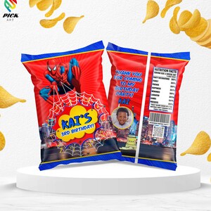 Spider Chips Bag Wrap: Spiderman Bag Template (Digital Download) – SPD04