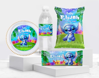 Stitch Baby Shower Bundle: Lilo Theme, Editable Party Kit (Set of 4) - STI05