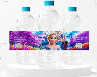 Frozen Birthday Water Bottle Sticker: Elsa Decal (Digital Download) – FRO02