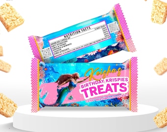 Ariel Birthday Rice Krispies Wrap: Little Mermaid Bag Template (Digital Download) – LMM01
