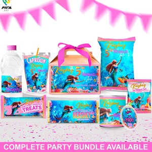 Ariel Birthday Water Bottle Sticker: Little Mermaid Decal (Digital Download) – LMM01 image 7