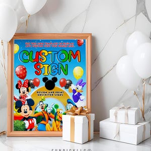 a picture of a mickey mouse poster on a table