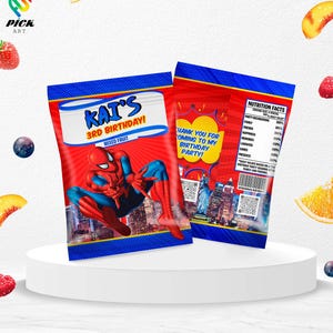 Spider Fruit Snack Wrap: Spiderman Bag Template (Digital Download) – SPD04