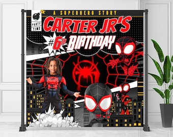Spider Birthday Banner: Editable Spiderman Wall Art (Digital Download) – SPD07
