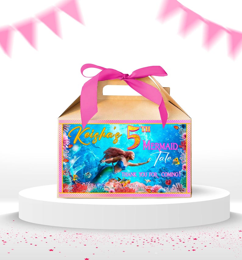 Ariel Birthday Water Bottle Sticker: Little Mermaid Decal (Digital Download) – LMM01 image 9