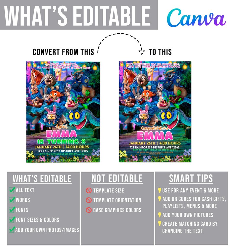 The image is a promotional poster for an event featuring a character named Emma. It includes text and images of the character and event details.