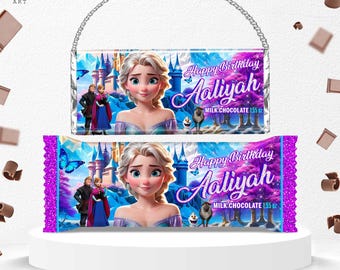 Frozen Birthday Chocolate Bar Wrap: Elsa Wrapper (Digital Download) – FRO02