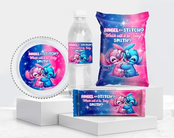 Stitch Gender Reveal Bundle: DIY Chip Bag, Label Set (DIY Digital Download) - STA01