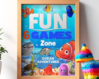 Poster dei giochi Alla ricerca di Nemo: segnaletica oceanica (download digitale) – FIN01